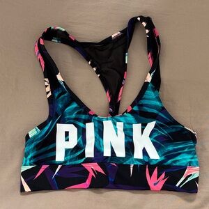 PINK Victoria's Secret Leaf Print Sports Bra